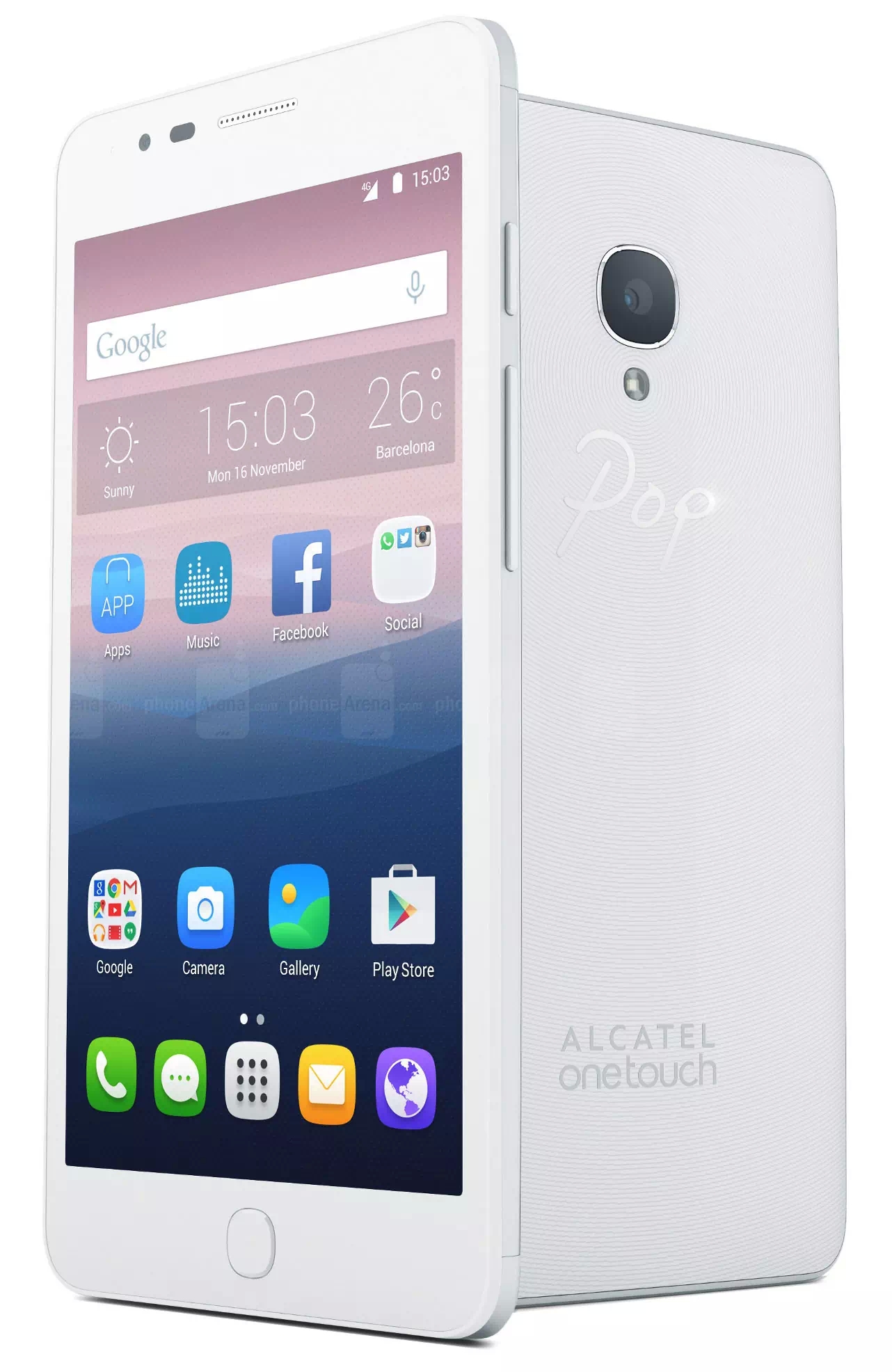 Alcatel OneTouch Pop Up Front and back