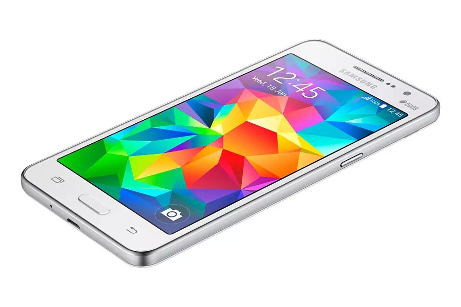 galaxy grand prime white horizontal front view