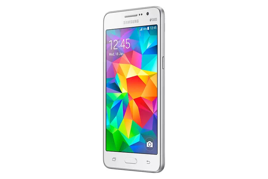 galaxy grand prime white vertical front view