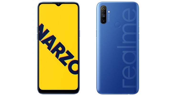 realme narzo 10a front & back view